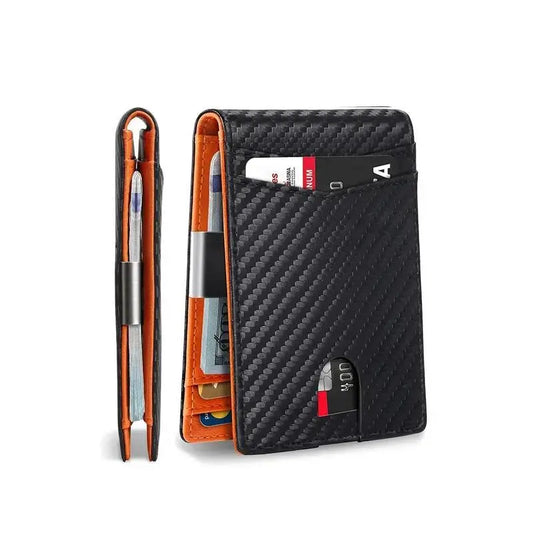 【Premium Birthday Gift】Okicoler Carbon Fiber Ultra-Thin Men'S Wallet: 11 RFID Shielded Slots + Stealth Leather Design – Luxury Tech Accessory for Young Professionals